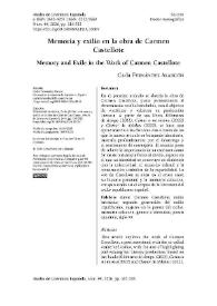 Memoria y exilio en la obra de Carmen Castellote