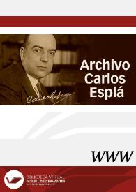 Portada:Archivo Carlos Esplá / director Pedro Luis Angosto Vélez
