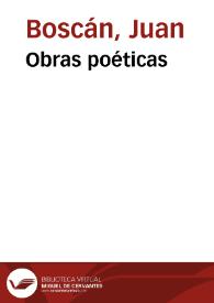 Portada:Obras poéticas / Juan Boscán