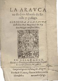 Portada:La Araucana / de Alonso de Ercilla y Zúñiga