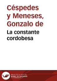 Portada:La constante cordobesa / Gonzalo de Céspedes y Meneses