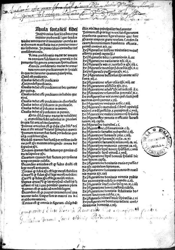 Fortalitium fidei | Biblioteca Virtual Miguel de Cervantes