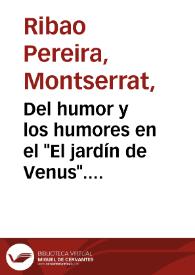 Portada:Del humor y los humores en el \"El jardín de Venus\". Las otras fábulas de Samaniego / Montserrat Ribao Pereira