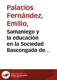 Portada:Samaniego y la educación en la Sociedad Bascongada de Amigos del País / Emilio Palacios Fernández