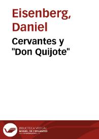 Portada:Cervantes y \"Don Quijote\" / Daniel Eisenberg