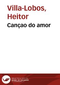 Portada:Cançao do amor / Heitor Villa-Lobos