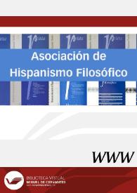 Revista de la Asociación de Hispanismo Filosófico | Biblioteca Virtual Miguel de Cervantes
