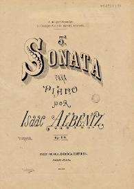 Portada:3a. Sonata : para piano : op. 68 / por Isaac Albéniz