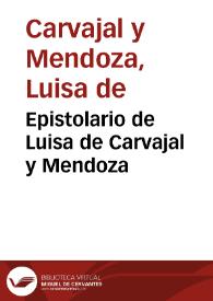 Portada:Epistolario de Luisa de Carvajal y Mendoza