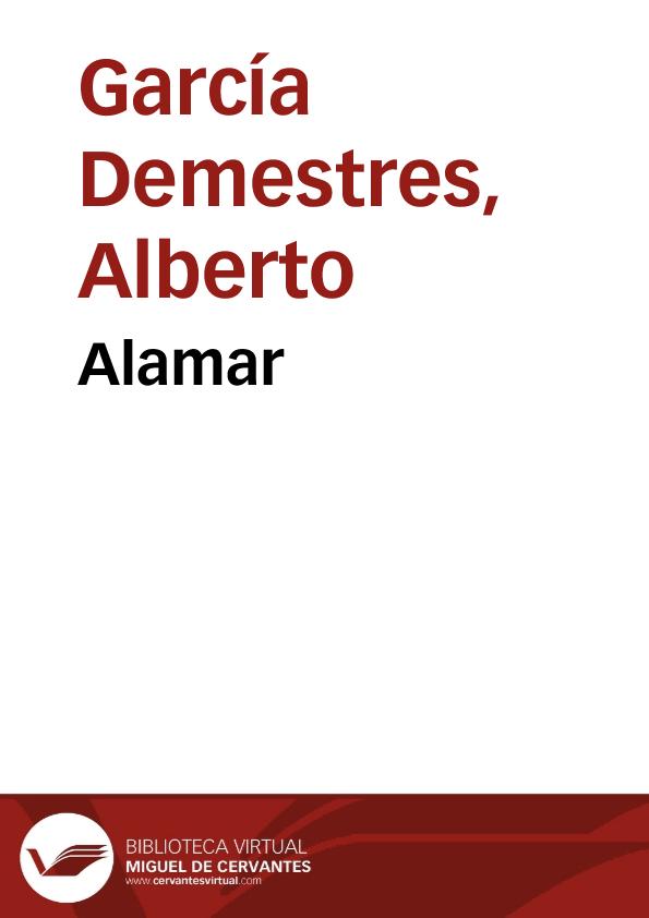 Alamar / Alberto García Demestres | Biblioteca Virtual Miguel de Cervantes