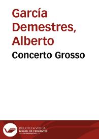 Portada:Concerto Grosso / Alberto García Demestres