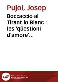 Boccaccio al Tirant lo Blanc : les 'qüestioni d'amore' del Filocolo