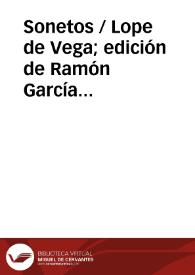 Portada:Sonetos / Lope de Vega; edición de Ramón García González