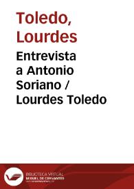 Portada:Entrevista a Antonio Soriano / Lourdes Toledo