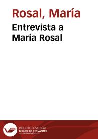 Portada:Entrevista a María Rosal / María Rosal