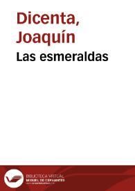 Portada:Las esmeraldas / Joaquín Dicenta