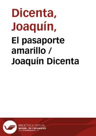 Portada:El pasaporte amarillo / Joaquín Dicenta