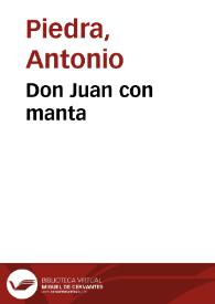 Portada:Don Juan con manta / Antonio Piedra