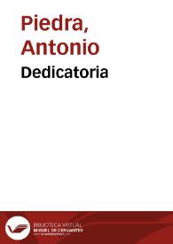 Dedicatoria / Antonio Piedra