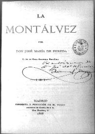 Portada:La Montálvez / J. M. de Pereda