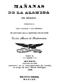 Portada:Mañanas de la Alameda de México. Tomo II / Carlos María de Bustamante