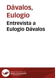 Portada:Entrevista a Eulogio Dávalos
