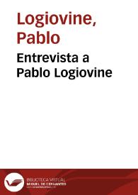Portada:Entrevista a Pablo Logiovine