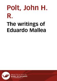 Portada:The writings of Eduardo Mallea