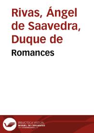 Portada:Romances / Duque de Rivas