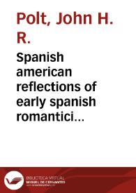 Portada:Spanish american reflections of early spanish romanticism
