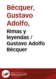Rimas y leyendas / Gustavo Adolfo Bécquer | Biblioteca Virtual Miguel de Cervantes