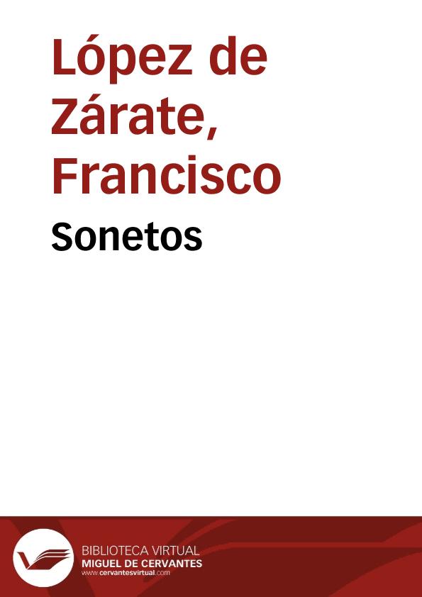 Sonetos / Francisco López de Zárate; edición de Ramón García González | Biblioteca Virtual Miguel de Cervantes