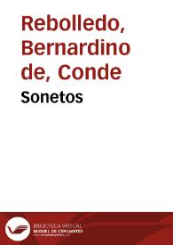 Portada:Sonetos / Bernardino de Rebolledo; edición de Ramón García González