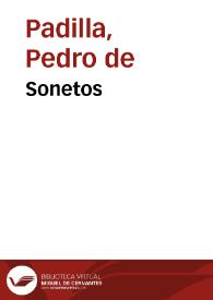 Portada:Sonetos / Pedro de Padilla; edición de Ramón García González