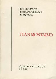 Portada:Juan Montalvo / [Estudios y selecciones de Gonzalo Zaldumbide]