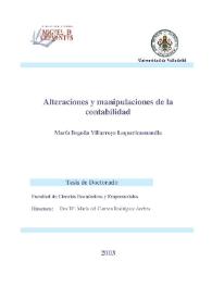 Portada:Alteraciones y manipulaciones de la contabilidad / M.ª Begoña Villarroya Lequericaonandia