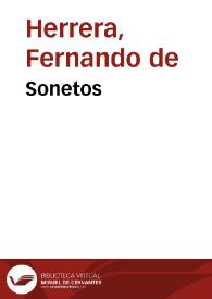 Portada:Sonetos / Fernando de Herrera; editados por Ramón García González