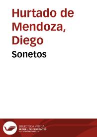 Portada:Sonetos / Diego Hurtado de Mendoza; editados por Ramón García González