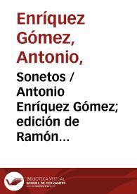 Portada:Sonetos / Antonio Enríquez Gómez; edición de Ramón García González