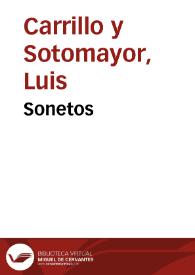 Sonetos / Luis Carrillo y Sotomayor; edición de Ramón García González | Biblioteca Virtual Miguel de Cervantes