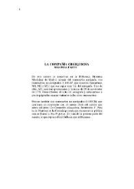 Portada:La compañía obsequiosa. Segunda parte / Ramón de la Cruz; edición de Antonio Díez Mediavilla