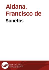 Portada:Sonetos / Francisco de Aldana; edición de Ramón García González
