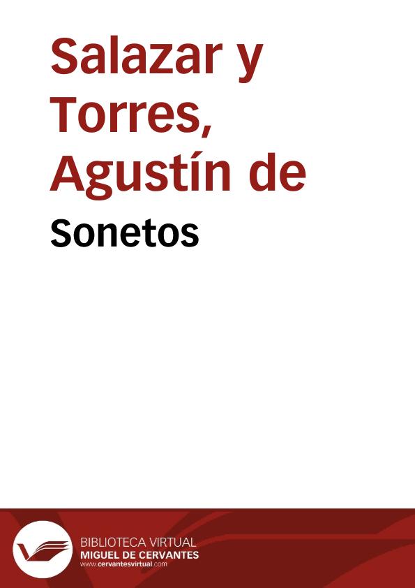 Sonetos / Agustín de Salazar y Torres; edición de Ramón García González | Biblioteca Virtual Miguel de Cervantes