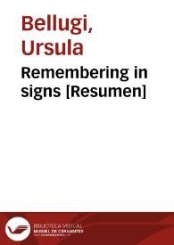 Portada:Remembering in signs [Resumen] / Ursula Bellugi, Edward S. Klima, Patricia Siple