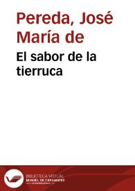 Portada:El sabor de la tierruca / José María de Pereda