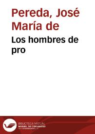 Portada:Los hombres de pro / José María de Pereda