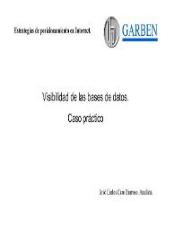 Portada:Visibilidad de las bases de datos. Caso práctico / José Carlos Caro Barroso