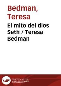 Portada:El mito del dios Seth / Teresa Bedman