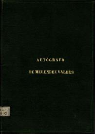[Poesías de D. Juan Meléndez Valdés] | Biblioteca Virtual Miguel de Cervantes