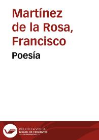 Portada:Poesía / Francisco Martínez de la Rosa; edición y estudio preliminar de Carlos Seco Serrano